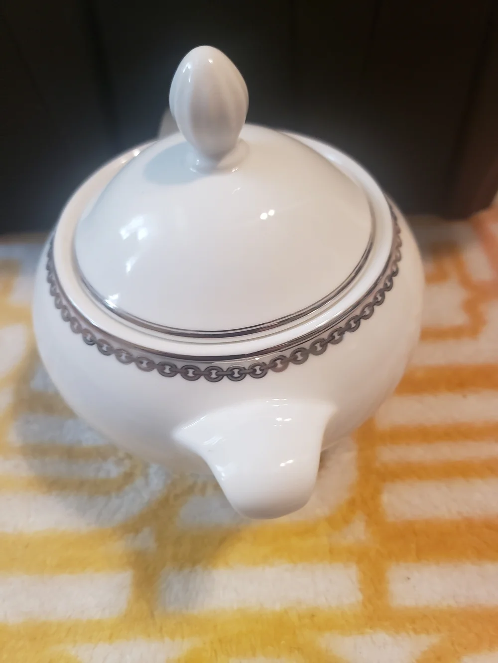 Claridge Platinum Sugar Bowl & Lid by Ralph Lauren China